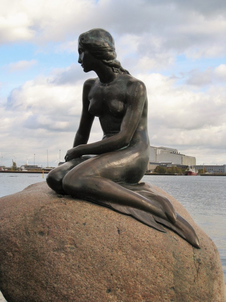 The statue of the Little Mermaid from Hans Christian Andersen's hometown of Copenhagen.